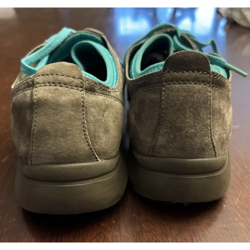 Dansko Elise Suede Comfort Shoes 39 Gray Turquoise 4401952000 US 8.5